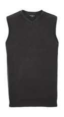 Adults' V-Neck Sleeveless Knitted Pullover, black