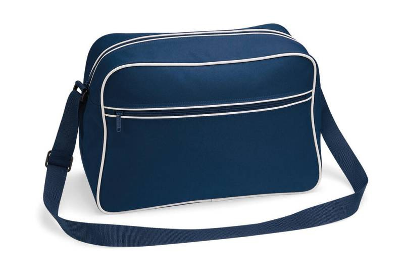 Retro Shoulder Bag, French navy/white – Bagbase (1)