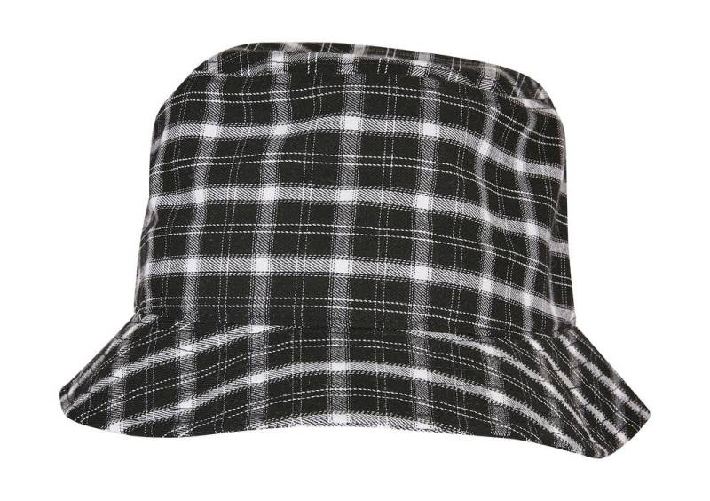 Check Bucket Hat, black/grey – Flexfit (1)