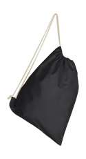 Cotton Backpack Single Drawstring, black