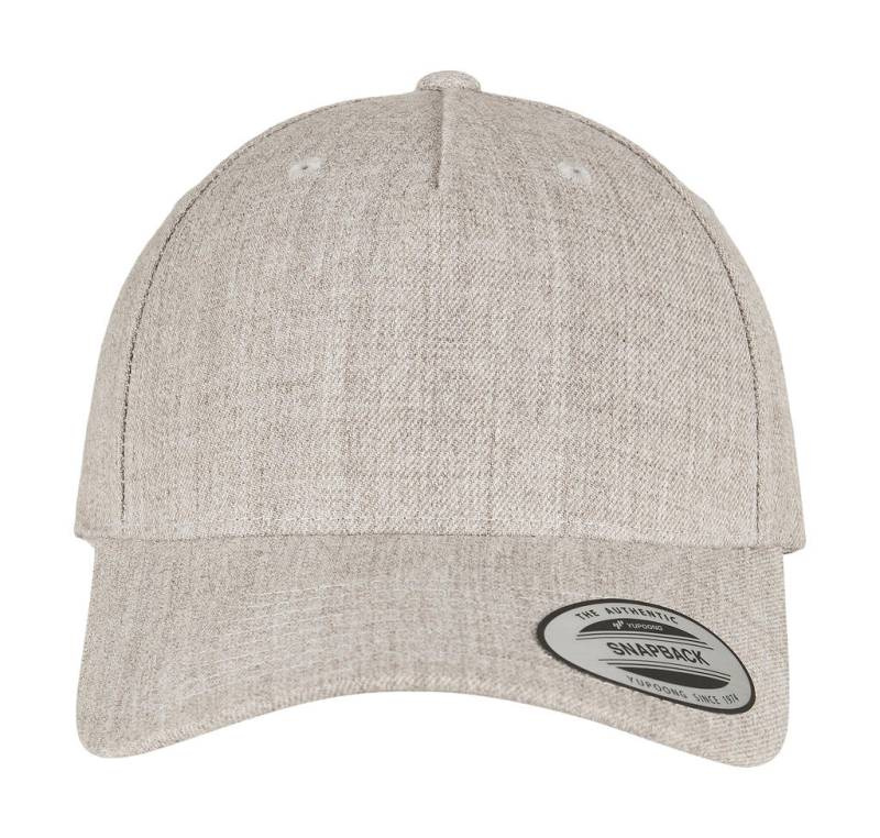 5-Panel Premium Curved Visor Snapback Cap, heather grey – Flexfit (1)