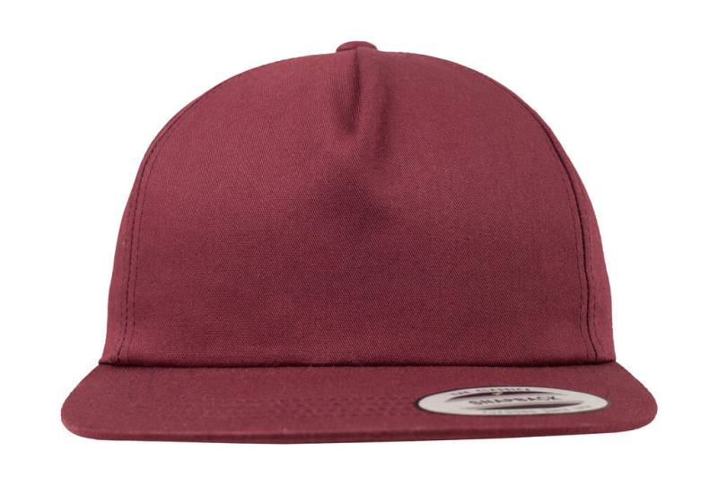 Unstructured 5-Panel Snapback, Maroon – Flexfit (1)