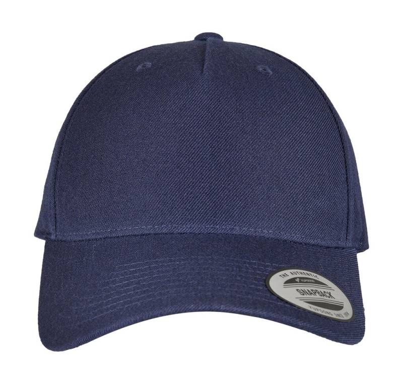 5-Panel Premium Curved Visor Snapback Cap, navy – Flexfit (1)