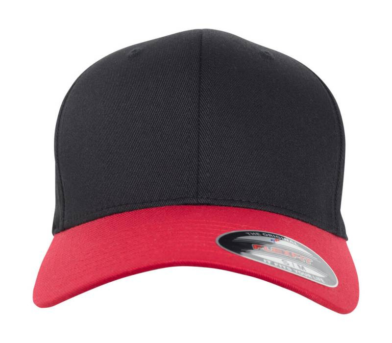 Flexfit Wooly Combed 2-Tone, black/red – Flexfit (1)