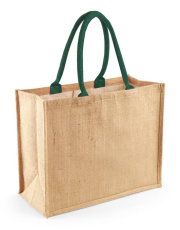 Classic Jute Shopper, natural/forest green