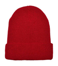 Recycled Yarn Waffle Knit Beanie, red