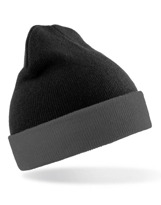 Recycled Black Compass Beanie, black/grey – Result Recycled (1)