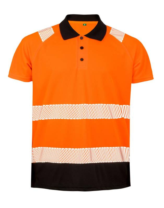Recycled Safety Polo Shirt, Fluorescent Orange – Result Recycled (1)