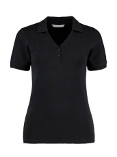 Women's Regular Fit Comfortec® V Neck Polo, black