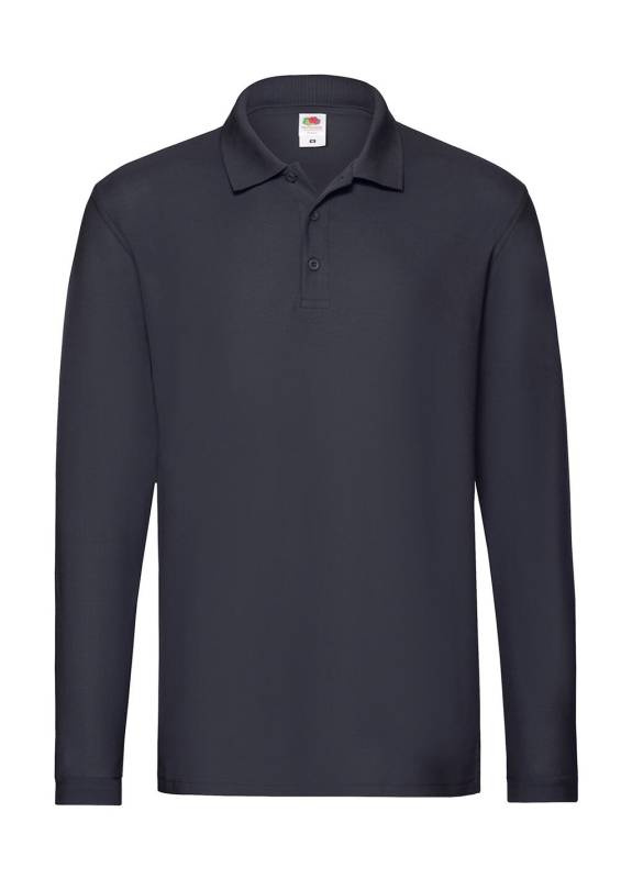 Premium Long Sleeve Polo, deep navy – Fruit of the Loom (1)