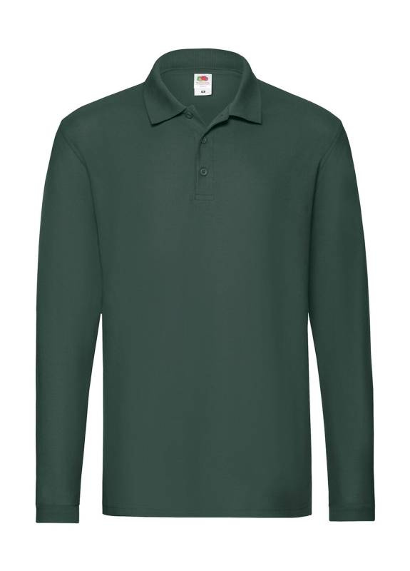 Premium Long Sleeve Polo, forest green – Fruit of the Loom (1)