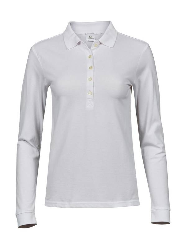 Ladies Luxury LS Stretch Polo, white – Tee Jays (1)