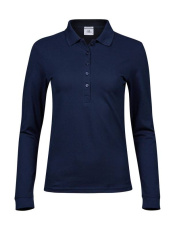 Ladies Luxury LS Stretch Polo, navy