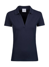 Women's Luxury Stretch V Polo, navy