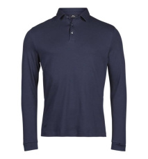 Pima Cotton Long Sleeve Polo, navy