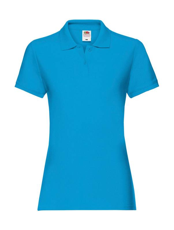 Ladies Premium Polo, Azure Blue – Fruit of the Loom (1)