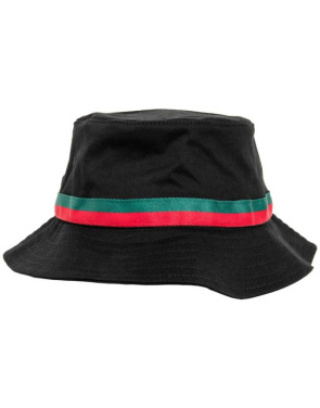 Stripe Bucket Hat, White/Firered/Green – Flexfit (2)