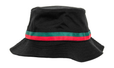 Stripe Bucket Hat, Black/Firered/Green