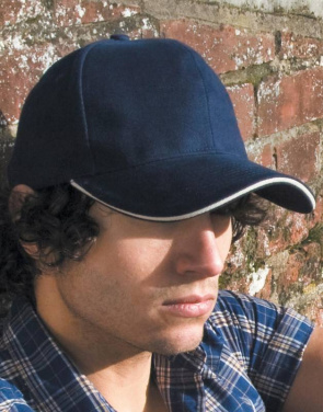 Sandwich Brushed Cotton Cap, black/red – Result Headwear (4)