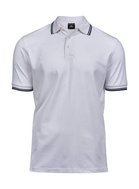 Luxury Stripe Stretch Polo, white/navy – Tee Jays (1)