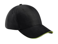 Athleisure 6 Panel Cap, black/lime green