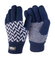 Pattern Thinsulate Glove, navy/grey