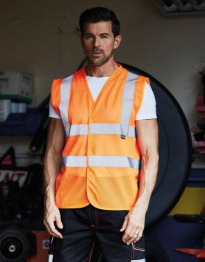 Fluo Open Mesh Waistcoat, fluorescent orange – Yoko (2)