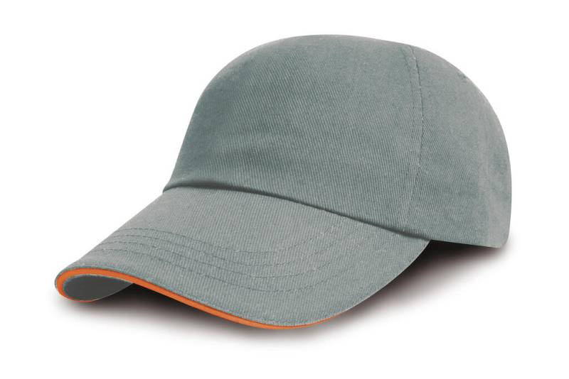 Brushed Cotton Decorator Cap with Sandwich Peak, Heather/Amber – Result Headwear (1)