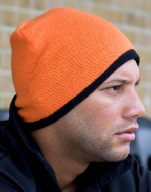 Soft Feel Cuffless Reversible Beanie, Black/Sky – Result Winter Essentials (4)