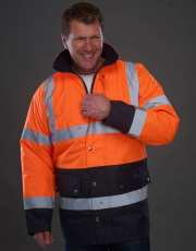 Fluo 2 Tone Motorway Jacket, fluorescent orange/navy