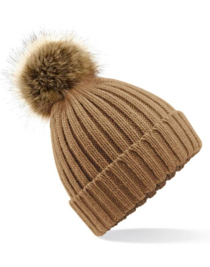 Fur Pop Pom Chunky Beanie, fuchsia – Beechfield (4)