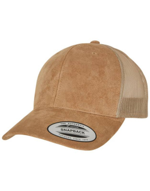 Suede Leather Trucker Cap, Khaki – Flexfit (2)