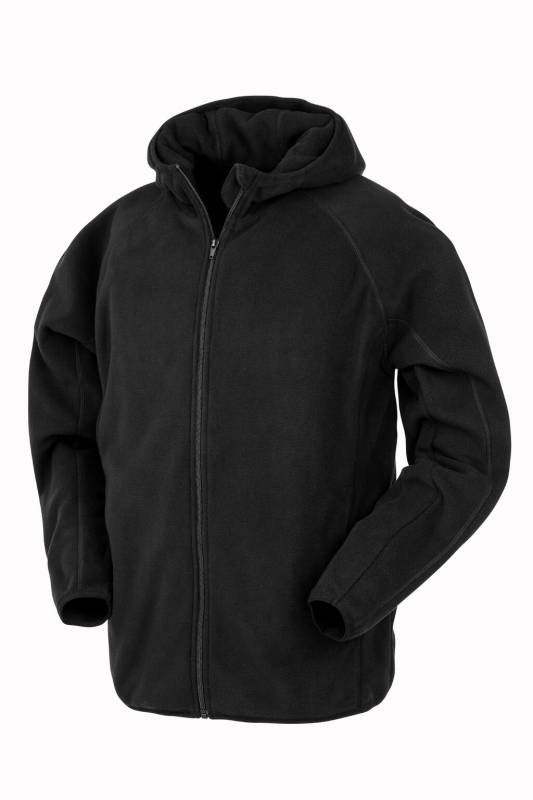 Hooded Recycled Microfleece Jacket, black – Result Recycled (1)