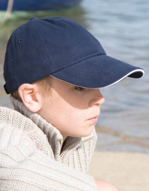 Junior Brushed Cotton Cap, navy/white – Result Headwear (2)