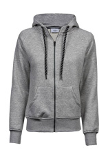 Ladies Fashion Full Zip Hood, heather grey