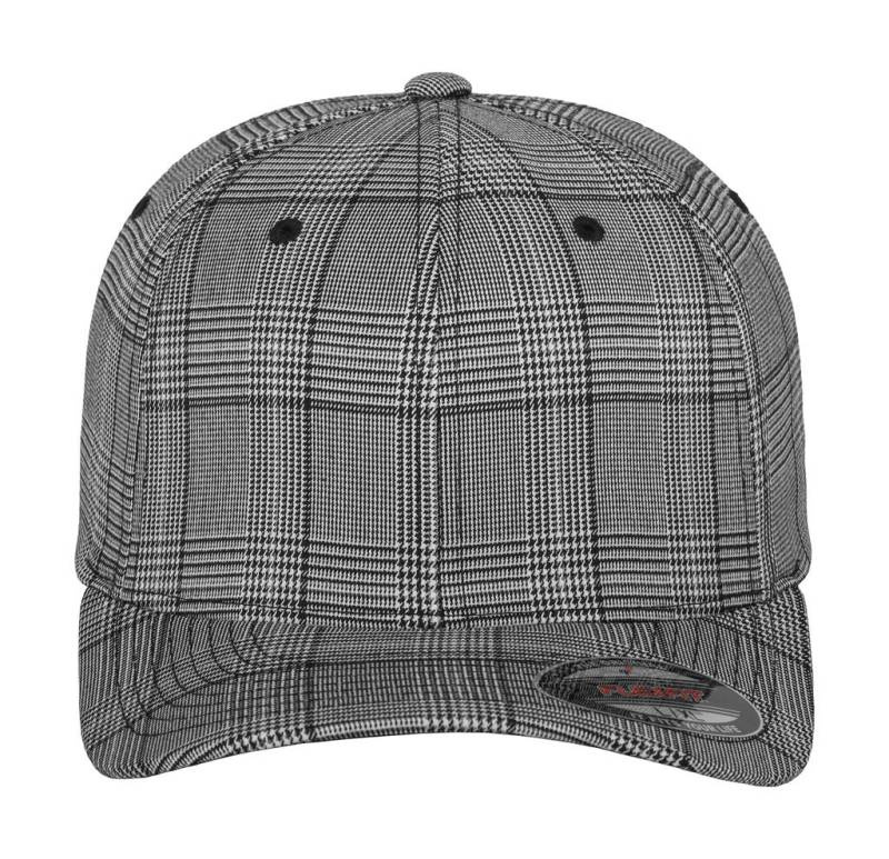 Glen Check Cap, black/white – Flexfit (1)