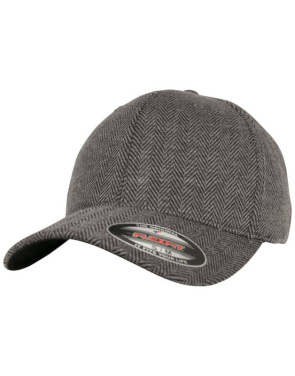 Heringbone Melange Cap, black/heather grey – Flexfit (4)