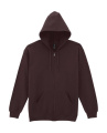 Heavy Blend Adult Full Zip Hooded Sweat, Dark Chocolate