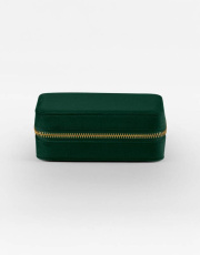 Velvet Travel Jewellery Box, Dark Emerald