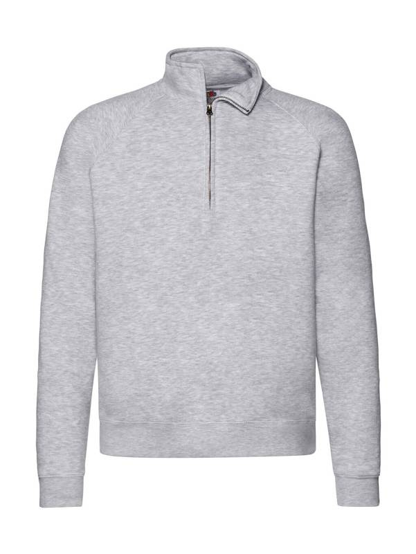 Premium Zip Neck Sweat, heather grey – Fruit of the Loom (1)