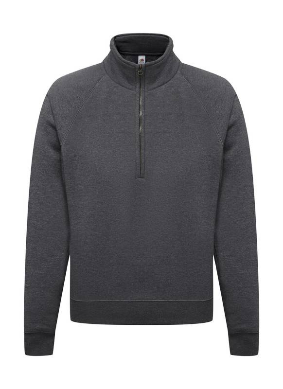 Premium Zip Neck Sweat, Dark Heather Grey – Fruit of the Loom (1)