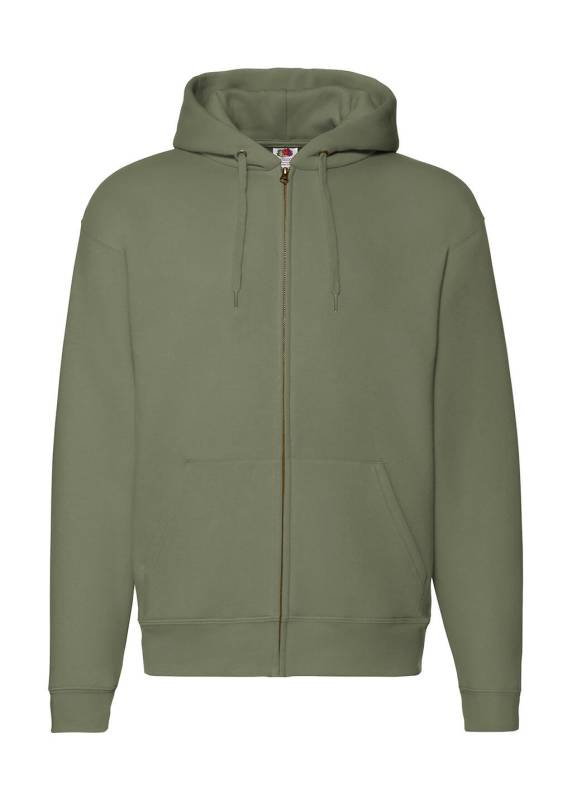 Premium Hooded Zip Sweat, Classic Olive – Fruit of the Loom (1)
