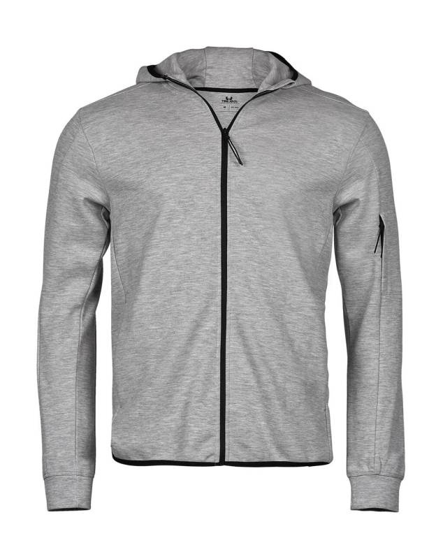 Athletic Hooded Full Zip Sweat, heather grey – Tee Jays (1)