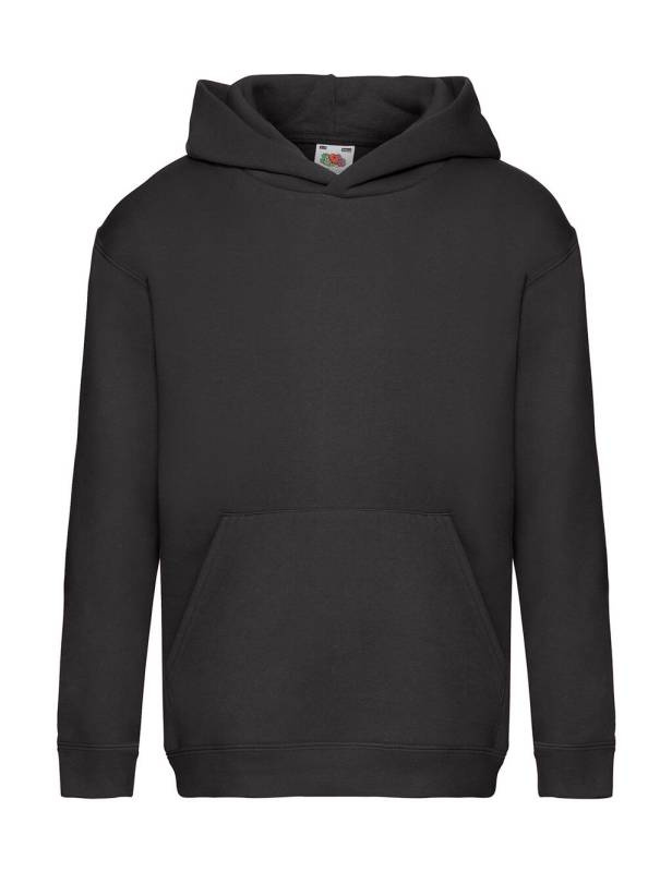Kids Premium Hooded Sweat, black – Fruit of the Loom (1)