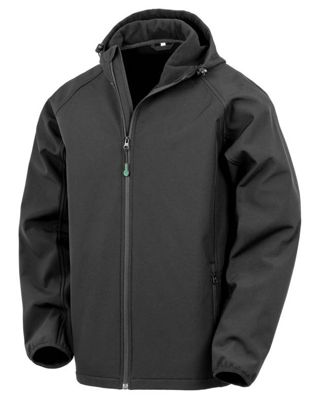 Men's Recycled 3-Layer Hooded Softshell, black – Result Recycled (1)