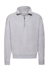 Classic Zip Neck Sweat, heather grey