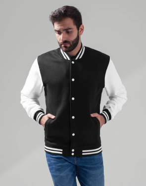 Sweat College Jacket, black/white – Build Your Brand (2)