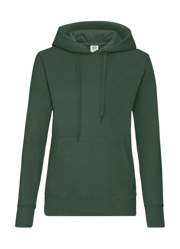 Ladies Classic Hooded Sweat, bottle green – Fruit of the Loom (1)