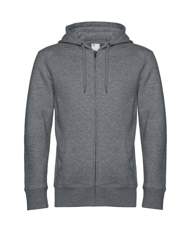 KING Zipped Hood, Heather Mid Grey – B&C (1)