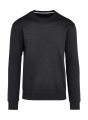 Signature Tagless Crew Neck Sweatshirt Unisex, Dark Black